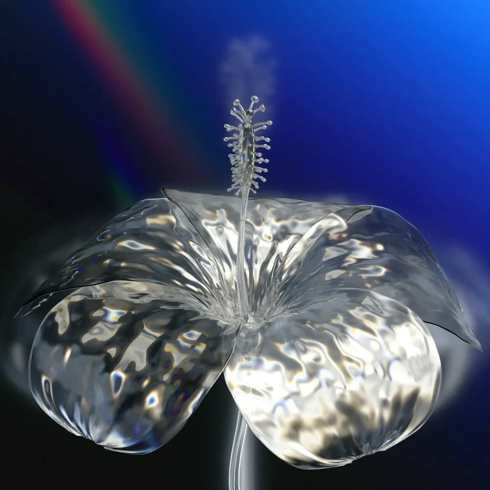 image 3D d'une fleur en cristal par Alexander Park